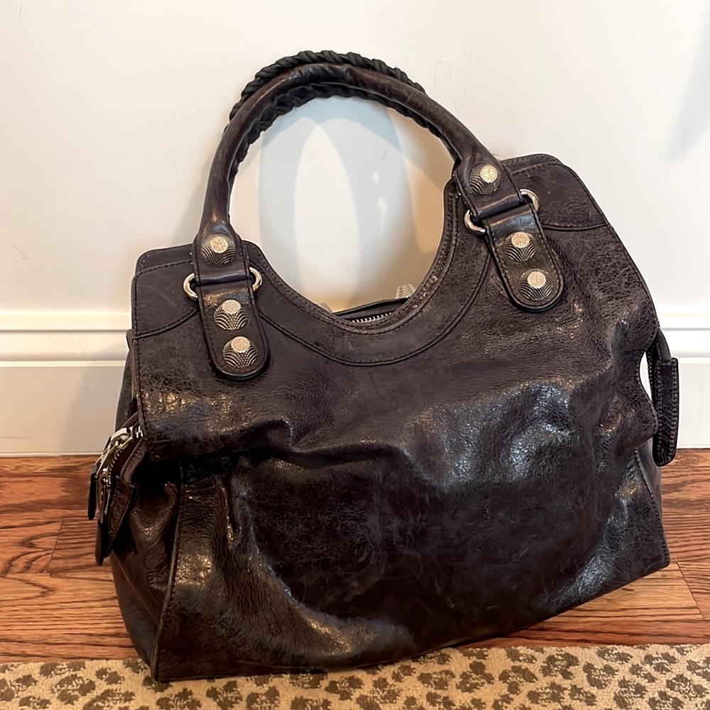 Balenciaga Paris Navy Moto Leather Tote - Picture 3 of 17